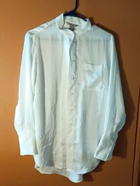 H&M White Men's Long-Sleeve Button-Down Shirt